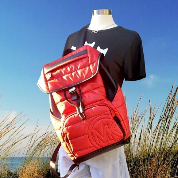 MICHAEL KORS BROOKLYN QUILTY LARGE BACKPACK LAPTOP SCHOOL WORK VACATION TRAVEL - Picture 3 of 14